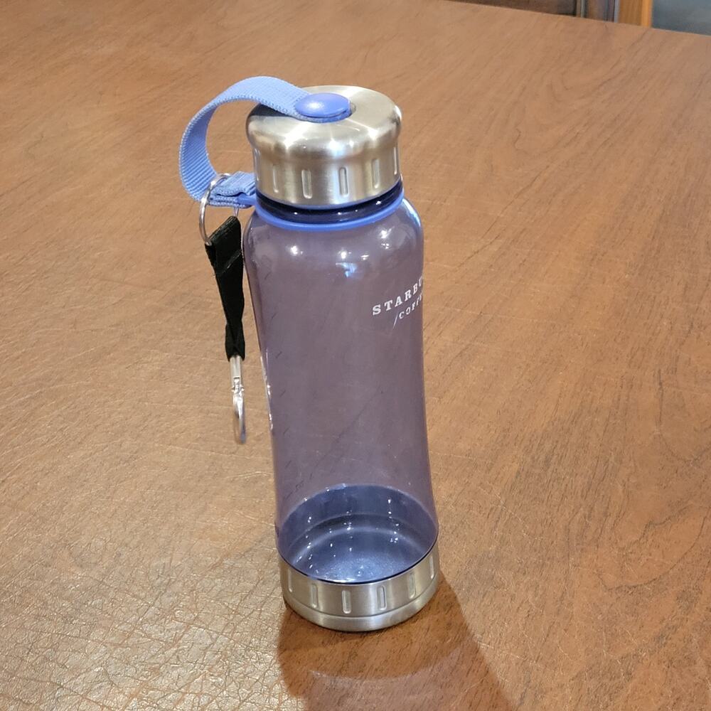 2006 Starbucks Coffee 18oz 532ml Clear Blue Water Bottle